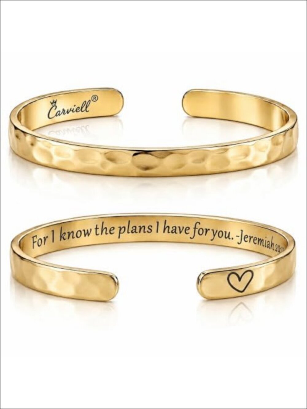 Gold Plated Cuff Bracelet Engraved Christian Gift Adjustable